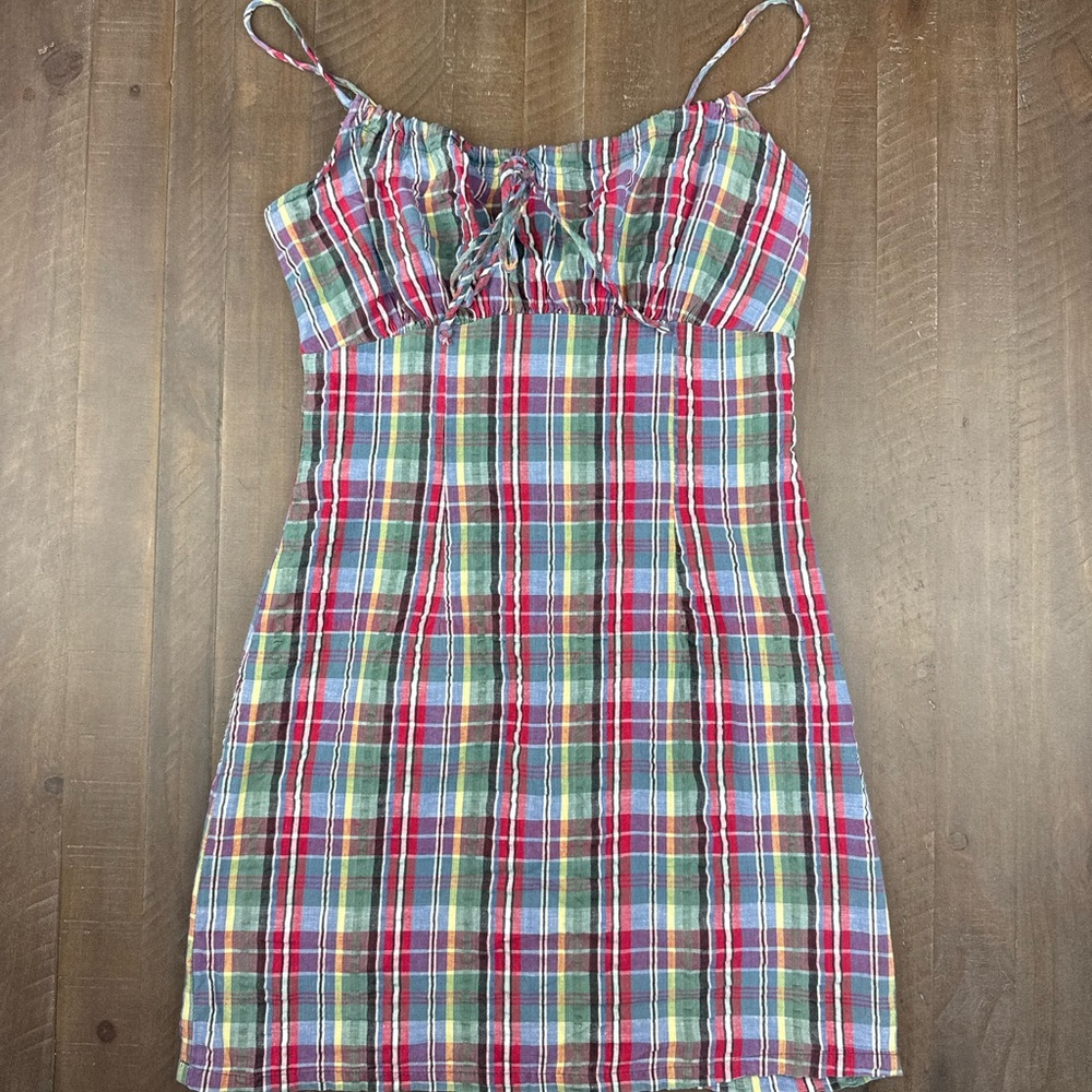 Urban Life Colorful Plaid Mini Dress
